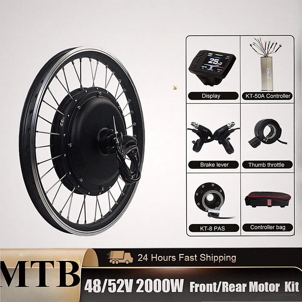 48/52V 2000W Mountain Electric Bicycle Front Rear Wheel Hub Motor 20-29inch 700C