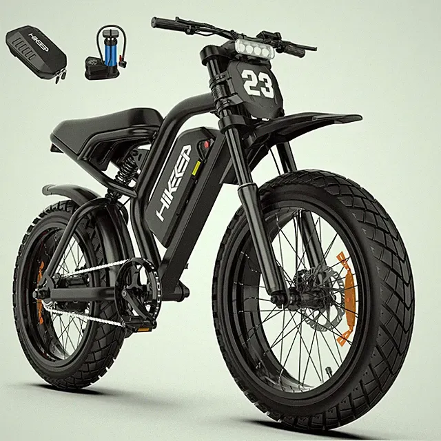 750W Peak E-Mountain Bike 20'' Fat Tires E-bike 48V 17.5Ah for Adults 28mph