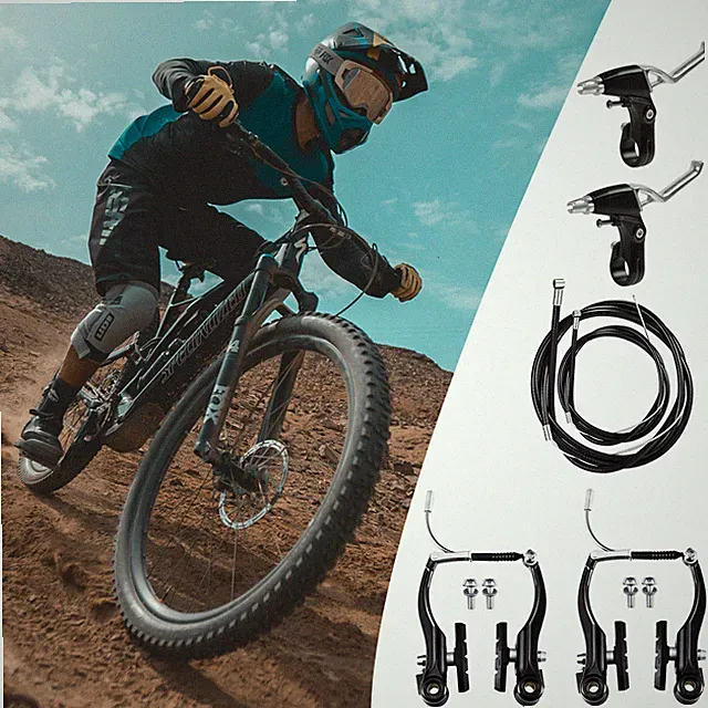 Alloy Mountain Bike V Brake Set Front and Rear Cables Lever Caliper Set MTB BMX