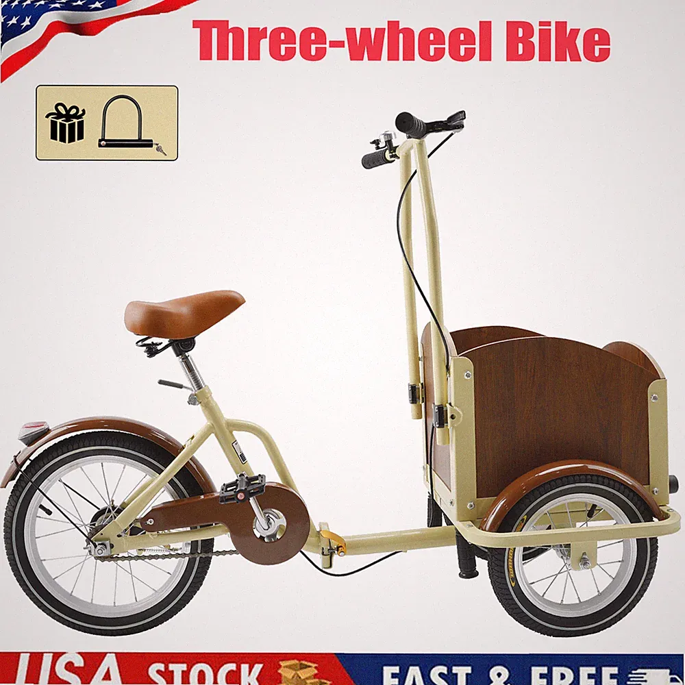 Children/Lady Folding Pet Dog Bicycle Cart Reverse Three-wheel Bike U