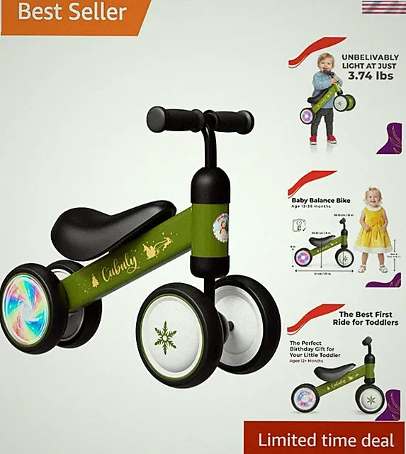 Colorful Toddler Balance Bike – 1-3 Old Ride-On Toy with Lighting Wheels