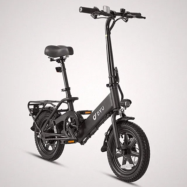 DYU 14" Folding Electric Bike for Adults Teens, 350W Commuter Cruiser City EBike