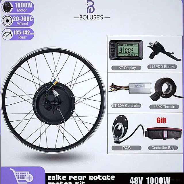 Electric Bicycle Conversion Kit 48V 1000W Rear Rotate Hub Motor 20-29Inch 700C