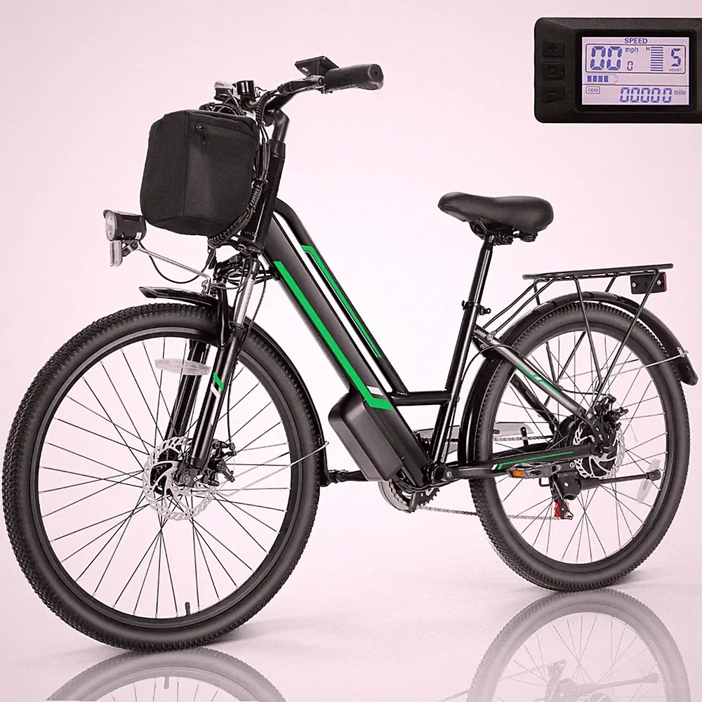 Electric Bike 26'' Commuting Bicycle Adults 500W 48V Cruiser e Bike Low Step U.S