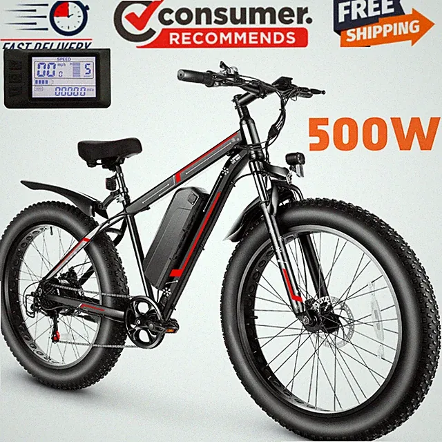 Electric Bike 4.0 Fat Tire 26'' E-bike Mountain Beach City Bicycle 22mph U.S.A