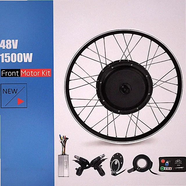 Electric Bike Conversion Kit 48V 1500W Brushless Gearless Front Wheel Hub Motor