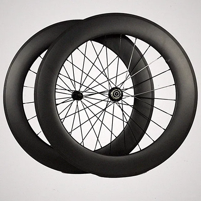 Triathlon Road Bike Wheels Carbon Wheelset 700c 25*80mm U Profile Rims Tubeless