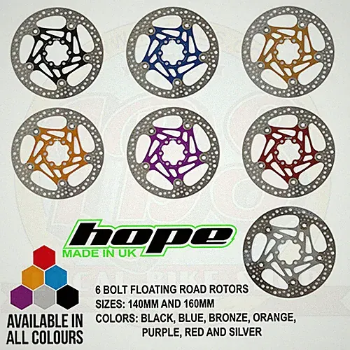U33072 Hope Road Gravel 6 Bolt Floating Rotor 160mm All Colors Brand G2U