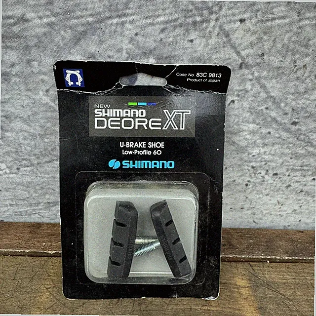 Vintage Shimano Deore XT U-Brake Shoe Pads Low-Profile 60 Black 83C 9813 Japan